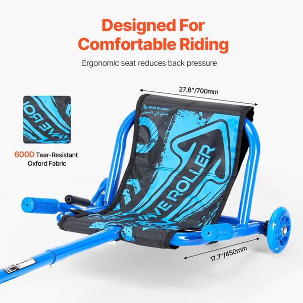 Zig-Zag Motion Drift Cart, Ride-on Scooter til børn 10+, sjov og sikker kørsel, letvægtig, holdbar design