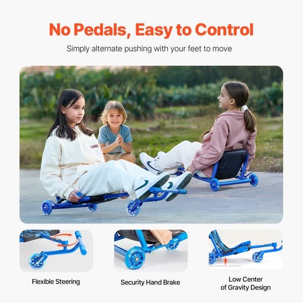 Zig-Zag Motion Drift Cart, Ride-on Scooter til børn 10+, sjov og sikker kørsel, letvægtig, holdbar design