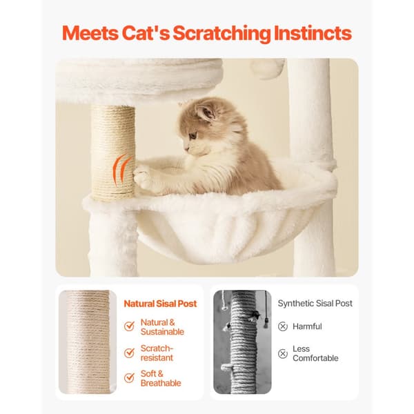 Iso Kissanhiekkalaatikko, 2-in-1 Cat Tower Leikkimökki, Kissan Aktivointikeskus