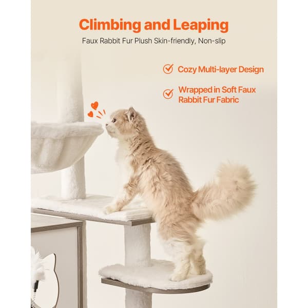 Iso Kissanhiekkalaatikko, 2-in-1 Cat Tower Leikkimökki, Kissan Aktivointikeskus
