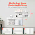 Miniatyrbild 4 av 11: Pegboard Kombinationsset 11 x 11, Plast Pegboard 4 Paneler, Perfekt för Hemmet, Vit Färg
