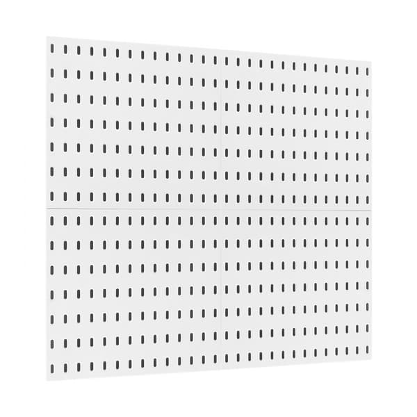 Pegboard Kombinationsset 11 x 11, Plast Pegboard 4 Paneler, Perfekt för Hemmet, Vit Färg