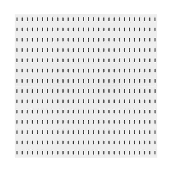 Pegboard Kombinationsset 11 x 11, Plast Pegboard 4 Paneler, Perfekt för Hemmet, Vit Färg