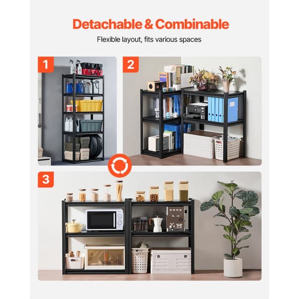 Opbevaringshylder 40x81x182cm, 5-lags Garageopbevaring, Robust Konstruktion, Let Samling