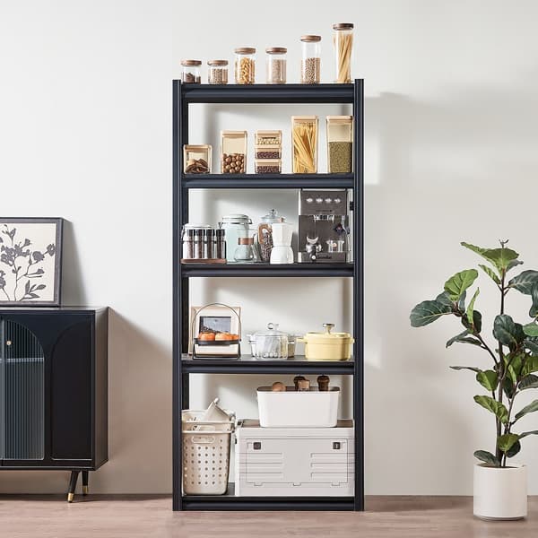 Opbevaringshylder 40x81x182cm, 5-lags Garageopbevaring, Robust Konstruktion, Let Samling