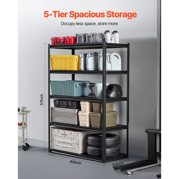Opbevaringsreoler 61cm x 122cm x 183cm, 5-lags, Garageopbevaringshylder, Robust og rummelig