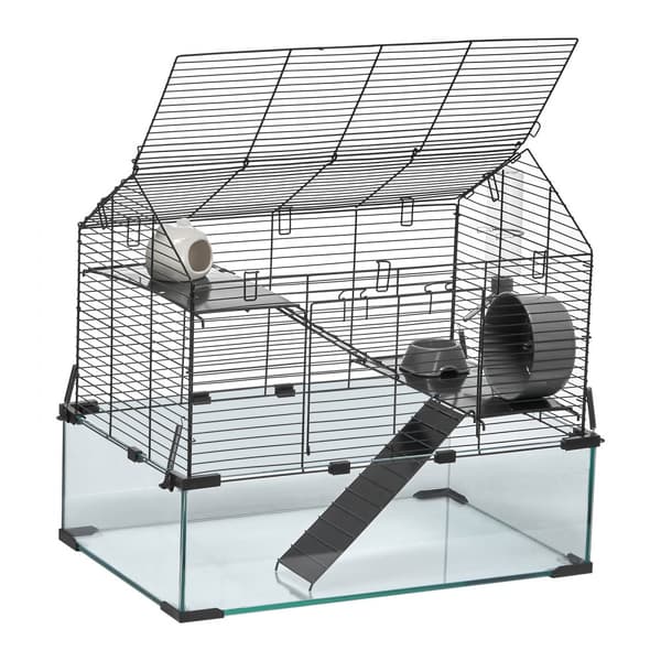 Trådbure til hamstere, 22.8 tommer habitat, gnaver gerbil smådyrshus, holdbart design, nem opsætning