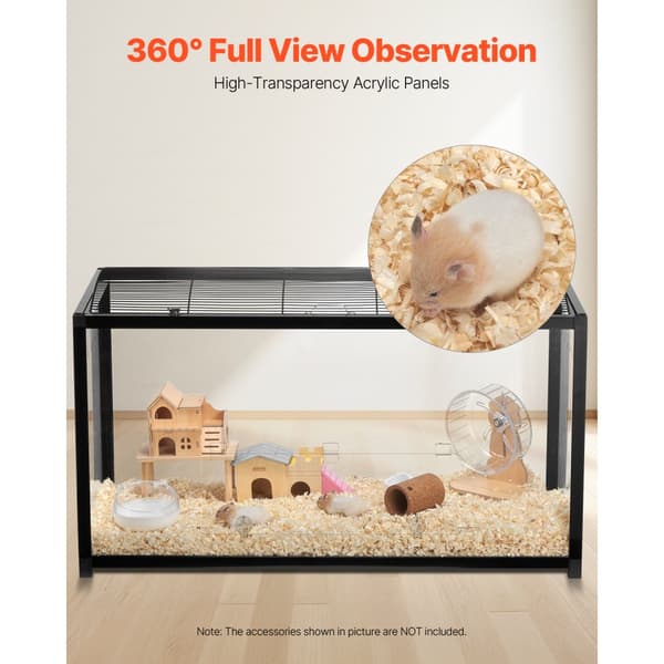 Hamsterbur Habitat 37,8 tommer, gnaver-gerbil-mus smådyrshus, klar og robust struktur
