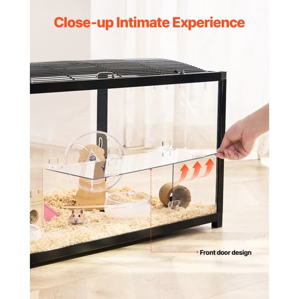 Hamsterbur Habitat 37,8 tommer, gnaver-gerbil-mus smådyrshus, klar og robust struktur