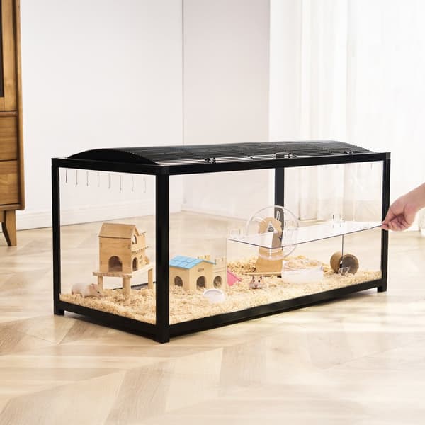 Hamsterbur Habitat 37,8 tommer, gnaver-gerbil-mus smådyrshus, klar og robust struktur