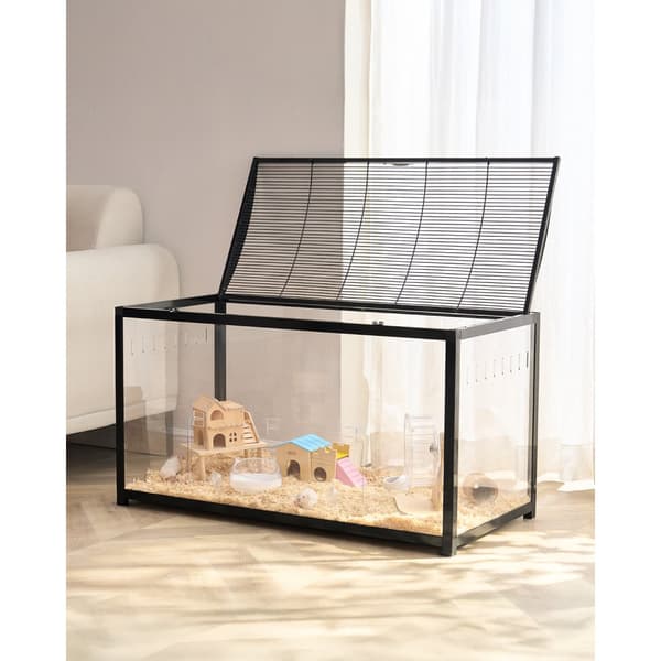 Hamsterbur Habitat 37,8 tommer, gnaver-gerbil-mus smådyrshus, klar og robust struktur