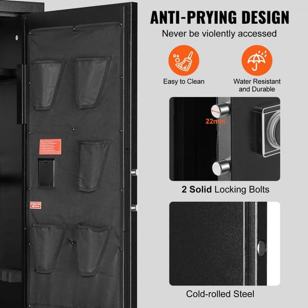 10-12 Kiväärin Turvakassakaappi, Lukittava Digitaalinen Näppäimistö, Irrotettava Hylly