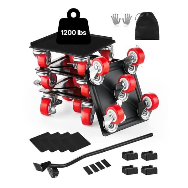 Möbelflyttare, Furniture Dolly Heavy Duty, 5 hjul, 1200 lbs kapacitet