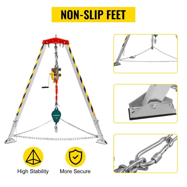 Räddningstripod för Slutna Utrymmen, Confined Space Kit, Säkerhetsutrustning för Nödsituationer