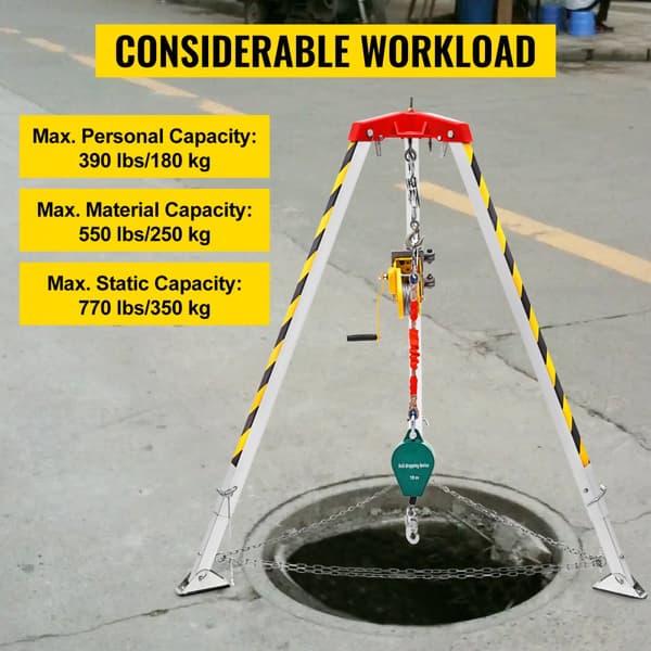 Räddningstripod för Slutna Utrymmen, Confined Space Kit, Säkerhetsutrustning för Nödsituationer