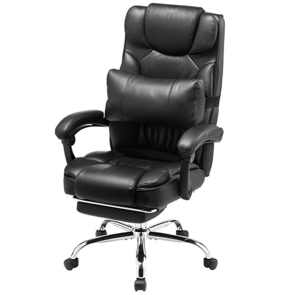Toimistotuoli Executive Chair, korkea selkänoja, jalalla ja lannetyynyllä, musta