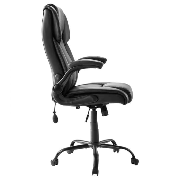 Højryg Skrivebordsstol Executive Chair, Flip-up armlæn, Lændestøtte, Sort Farve