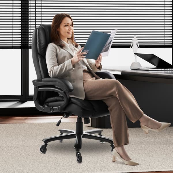 Direktørstol, Executive High Back Office Chair, Knop-Kontrol Lændestøtte, Sort