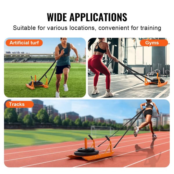 Brugsklar Fitness Træningsslæde, Vægt Power Pull Push Sled, Med Styrke og Hastighed, Farve: Orange
