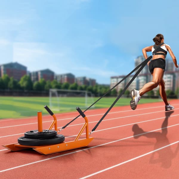 Brugsklar Fitness Træningsslæde, Vægt Power Pull Push Sled, Med Styrke og Hastighed, Farve: Orange