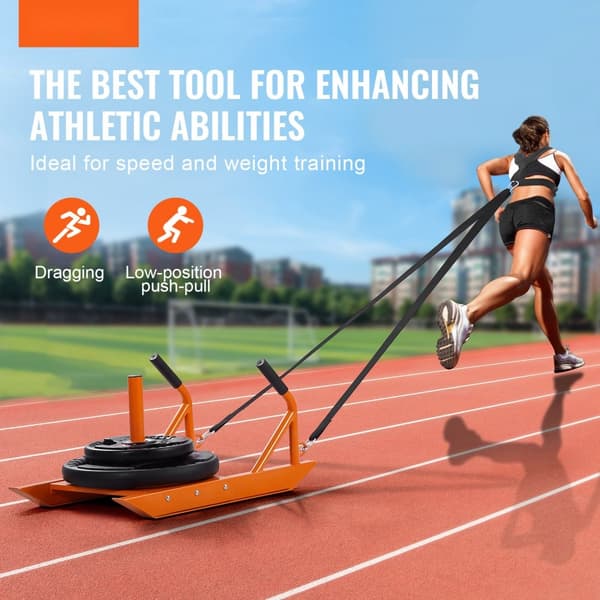 Brugsklar Fitness Træningsslæde, Vægt Power Pull Push Sled, Med Styrke og Hastighed, Farve: Orange