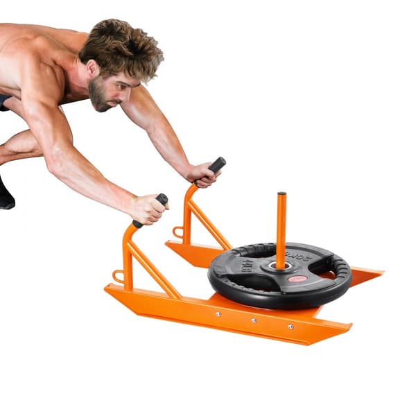 Power Pull Push Sled, Fitness Träningssläde, Viktstyrka och Hastighetsförbättring, Orange Färg