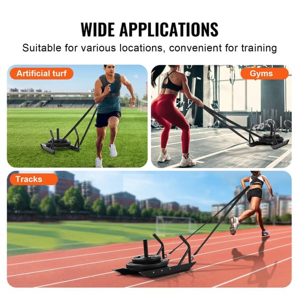 Träningssläde Vikt Power Pull Push, Fitness Hastighet Styrka, Svart Färg