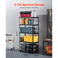 Miniatyrbillede 3 af 11: Opbevaringshylder 16 D x 32 B x 62,8 H, 5-Lags Garageopbevaringsreoler, Robust Design, Maks Belastning
