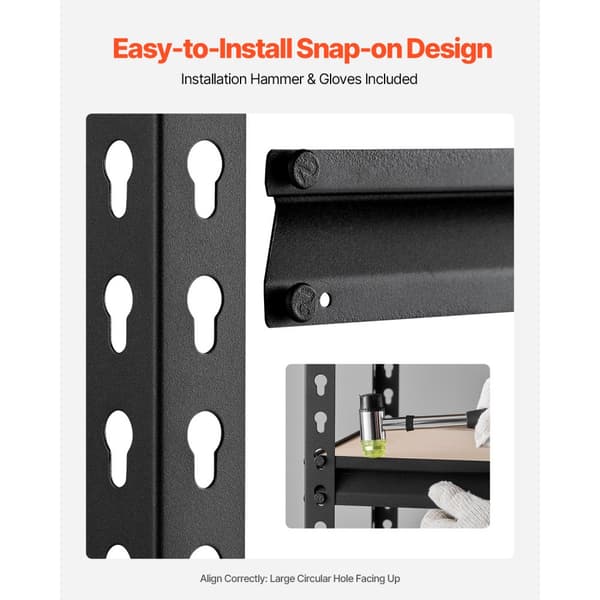 Opbevaringshylder 16 D x 32 B x 62,8 H, 5-Lags Garageopbevaringsreoler, Robust Design, Maks Belastning