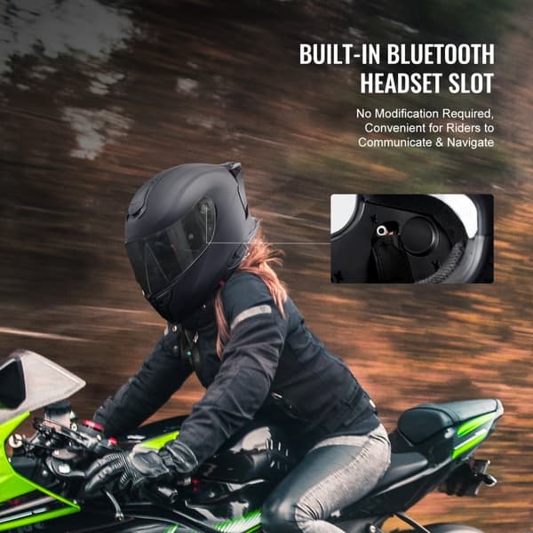Fuldansigt Motorcykelhjelm, Motocrosshjelm, Med Bluetooth Slot