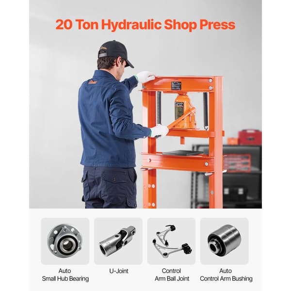 Hydraulisk Verkstadspress 20 T, med Pressplatta, för Bockning