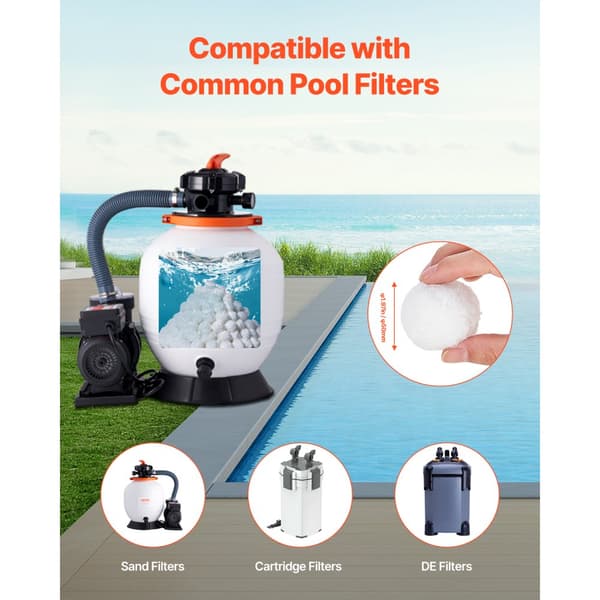 Poolfilterkugler, til Sandfilterpumpe, 3,5 lbs, Genanvendelige, Til Swimmingpool