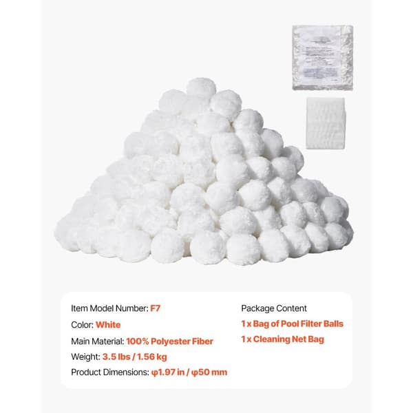 Poolfilterkugler, til Sandfilterpumpe, 3,5 lbs, Genanvendelige, Til Swimmingpool