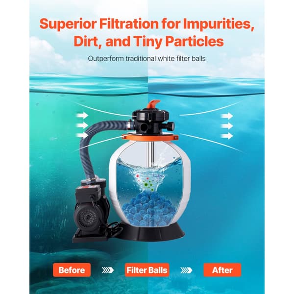 Poolfilterbolde, til Sandfilterpump Swimming Pool, 1,5 lbs, Genanvendelig, Blå