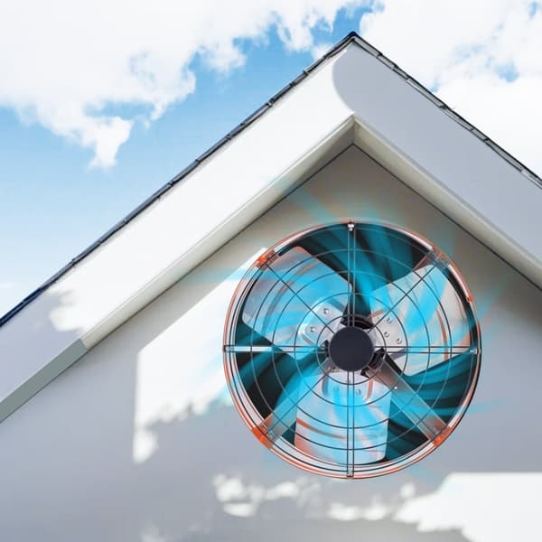 Gable Mount Fläkt 15, 1650 CFM Takventilator, Justerbar Termostat, Avgasfläkt för vind