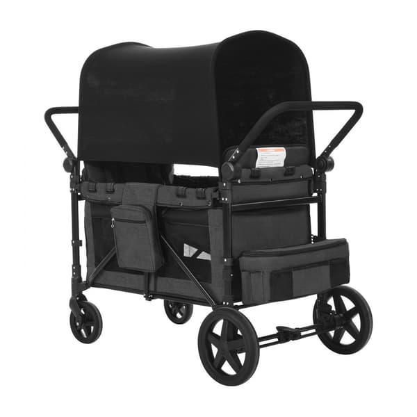 Fyrabarnsvagn Push Pull Quad, Hopfällbar Camping Barnvagn, 4-sätes vagnvagn