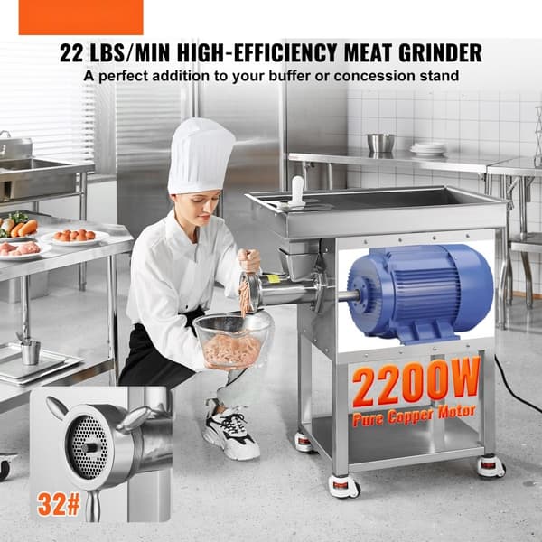 Kaupallinen sähkölihamylly, 22lb/min 2200W, teollisuuskaappimylly, tehokas ja luotettava