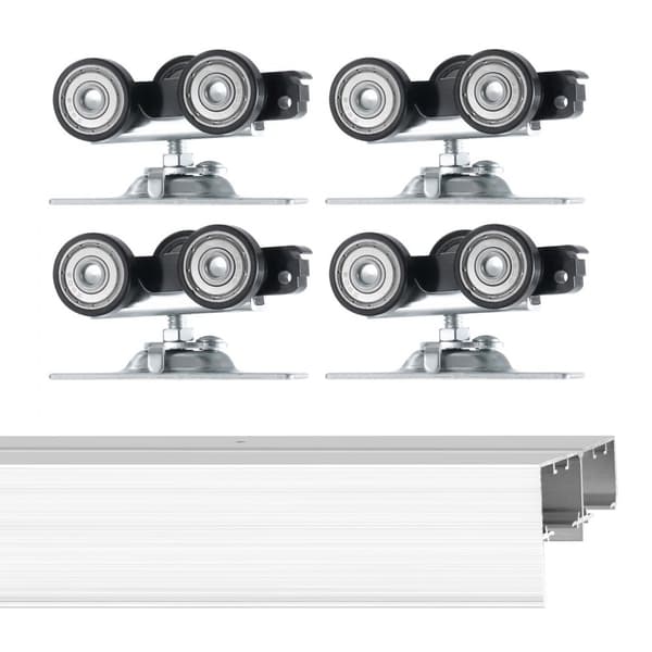 Bypass Dør Hardware 5 fod, Bypass Skabsdør Sporsæt, til 2 Dør System