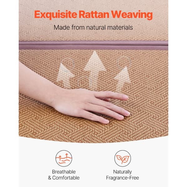 Japansk Tatami-måtte 80x55, Sammenfoldelig Tatami-madras, Naturlig Rattan, Komfortabel og Bærbar