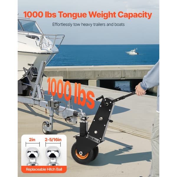 Trailer Dolly Mover, 1000lbs Vægtkapacitet, 2 og 2-5/16 i bolde