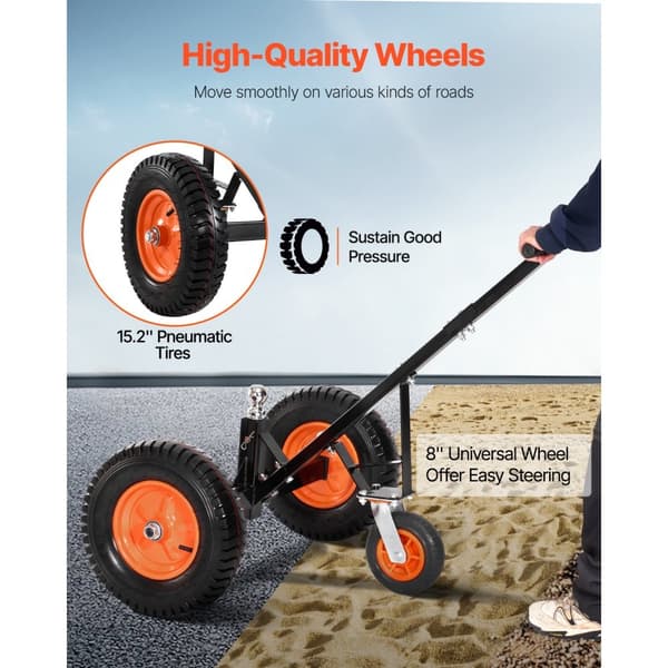 Trailer Dolly 1200lbs, 18 og 22 i justerbar højde, 2 i kugle, 15.2 i dæk
