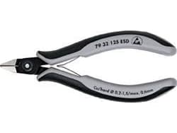 Knipex 79 32 125 ESD, Diagonal tang, Kromvanadiumstål, Plast, Sort, Grå, 125 mm, 61 g