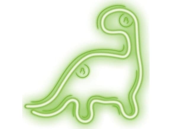 TelForceOne Neon LED dinosaurie väggdekorationsskylt grön 23,5x24,5 cm
