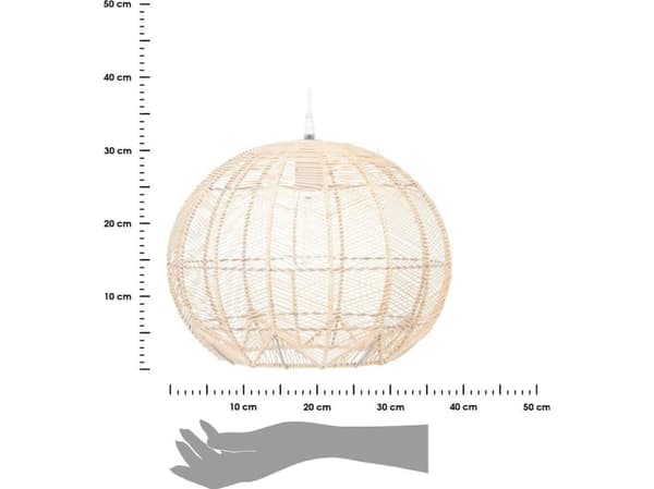 Ripustus Atmosphera Lamp Rottinki valaisin pöydän yläpuolella KITA, Ø 38 cm