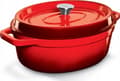 Pikkukuva 1 / 5: Cast iron pot Grand Feu, oval "Casserole" with lid, 5.6l, red color.