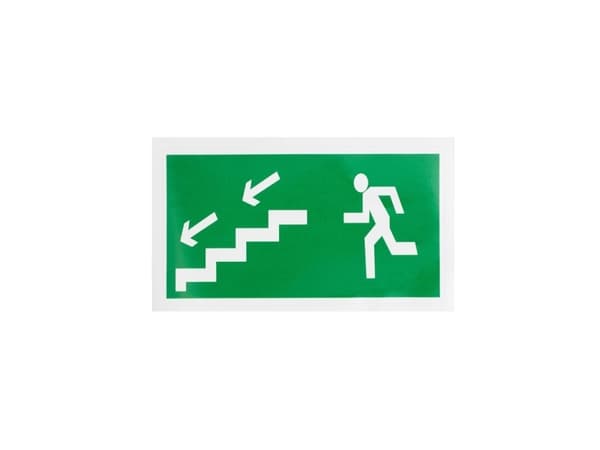 Nenurodyta_V Sticker Left Exit Down Stairs 100X180mm