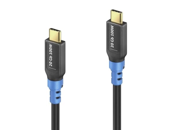 PureLink FI-U400-005, 0,5 m, USB C, USB C, USB4 Gen 2x2, 20 Gbit/s, Svart, Blå