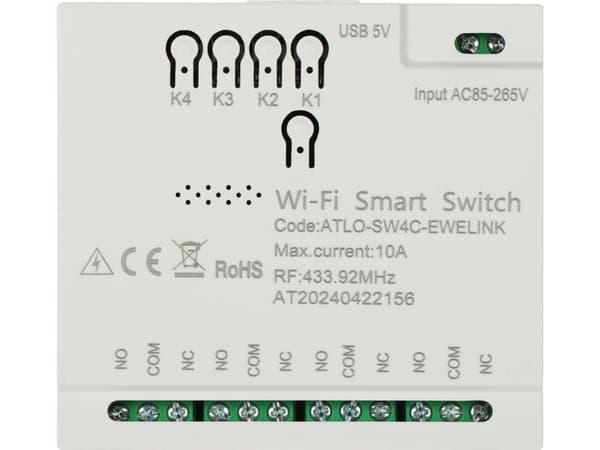 Atlo SMART SWITCH ATLO-SW4C-EWELINK Wi-Fi, eWeLink