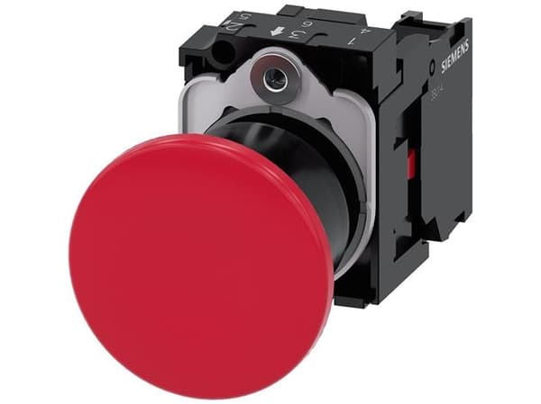 Paddetryk 22mm rund plast rød 1NC 40mm