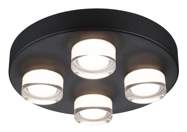 Paulmann Kame, 4 ampuller, LED, 3000 K, 2000 lm, IP44, Sort Sort